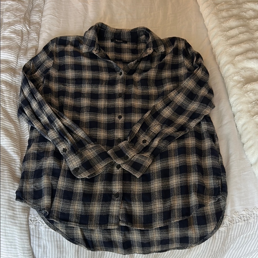 Women’s blue and Gray Plaid Madewell Shirt